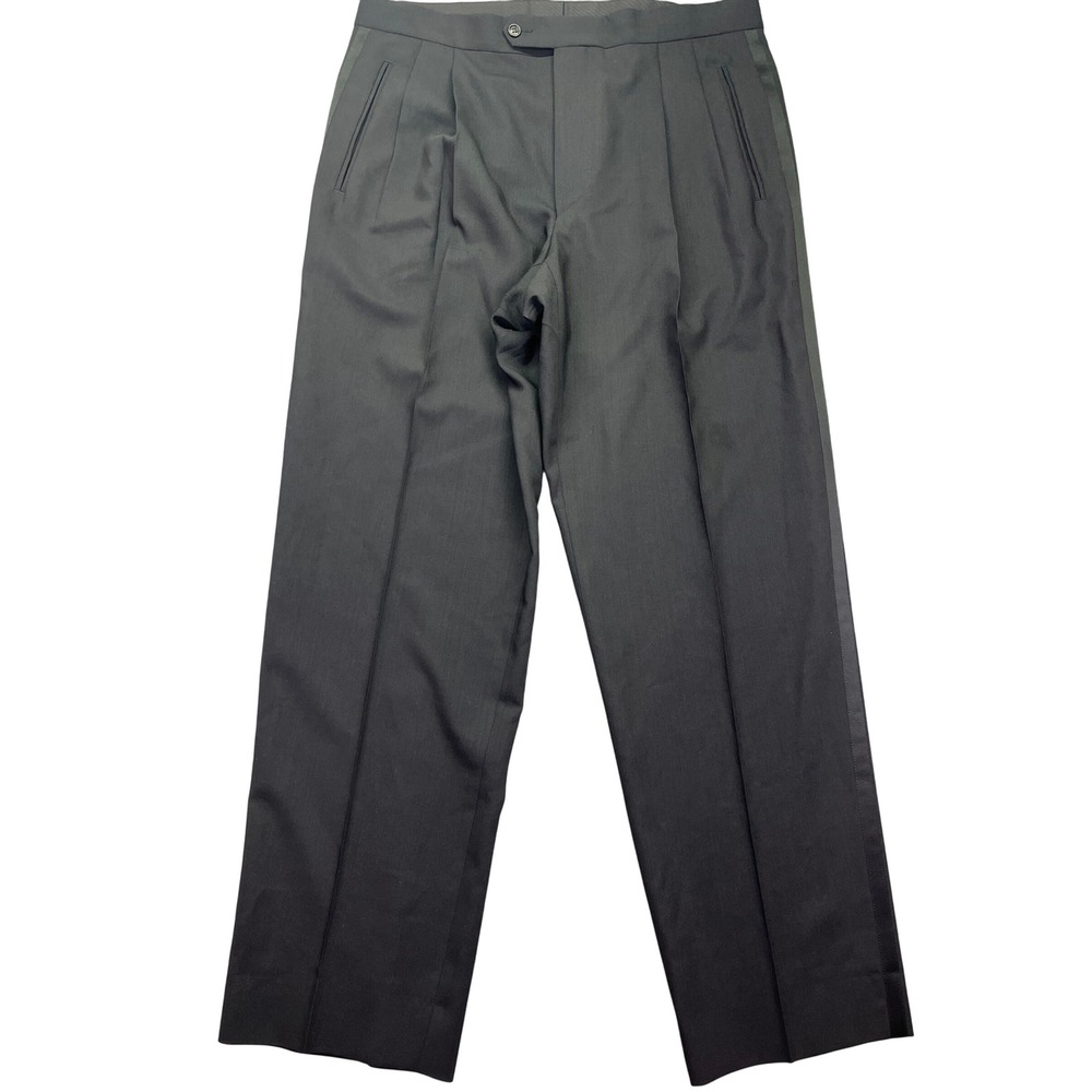 Wool Dress Pants Pleated Front Trousers Business Career Size 54 Fits 36" Hungary